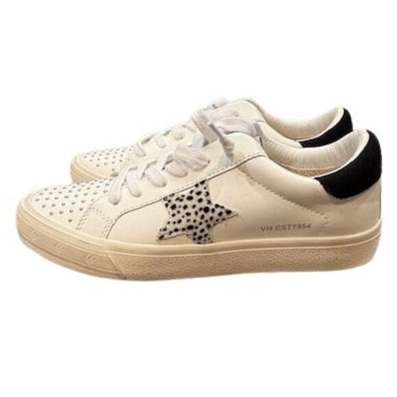 Vintage Havana White Studded Cheetah Mix Sneakers – Size 7 - Picture 2 of 11